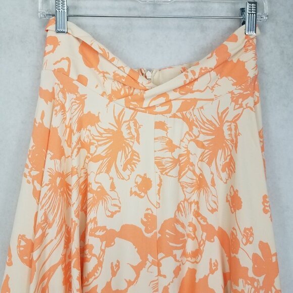 NEW H&M Size 8 Long Maxi Floral Skirt in Beige/Orange NWT - Picture 2 of 9